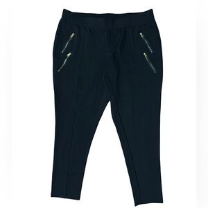 Miss Lili Black Skinny Pants with Gold Zipper